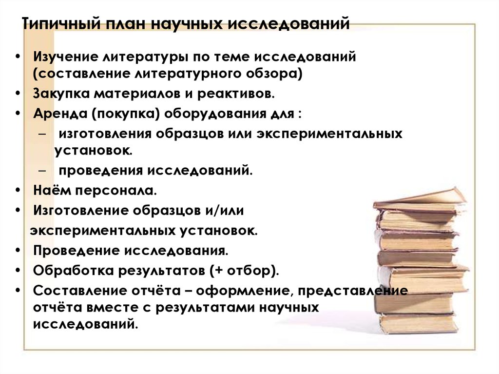 Составление плана научного исследования