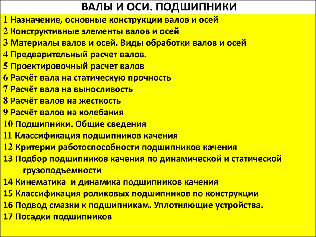 Валы и оси. Подшипники - презентация онлайн