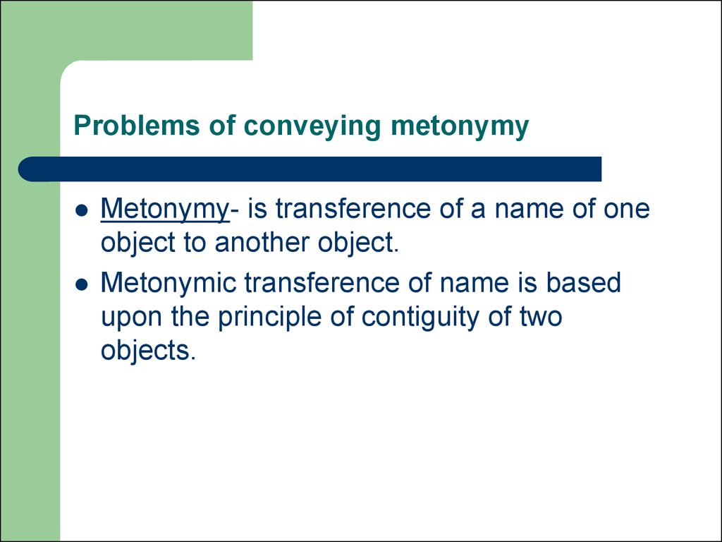 Problems of conveying metonymy