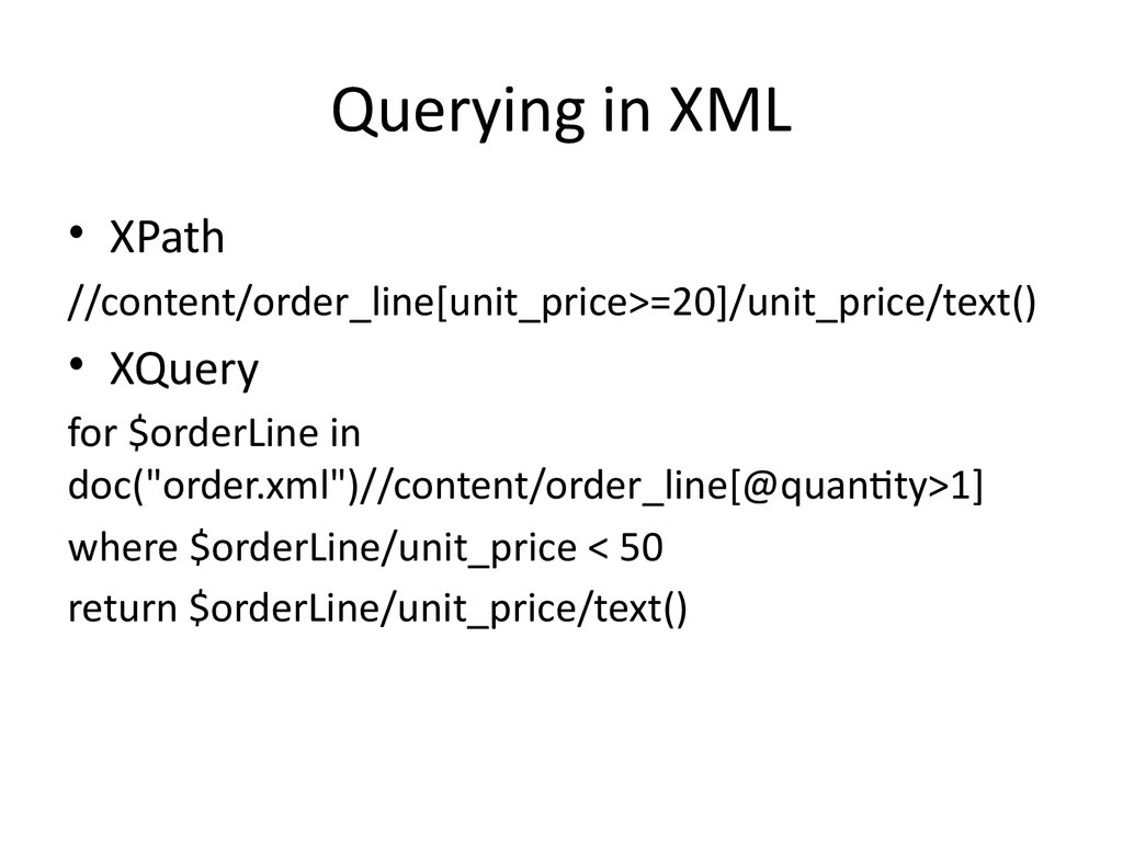 Querying in XML