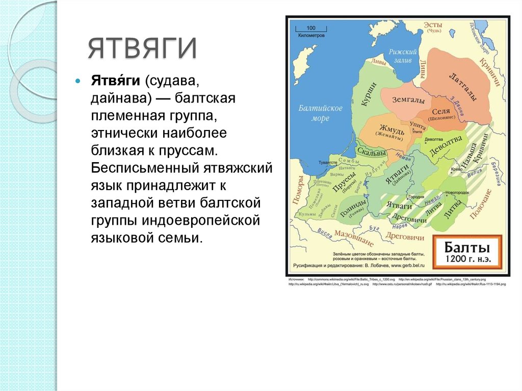 Карта балтийских племен