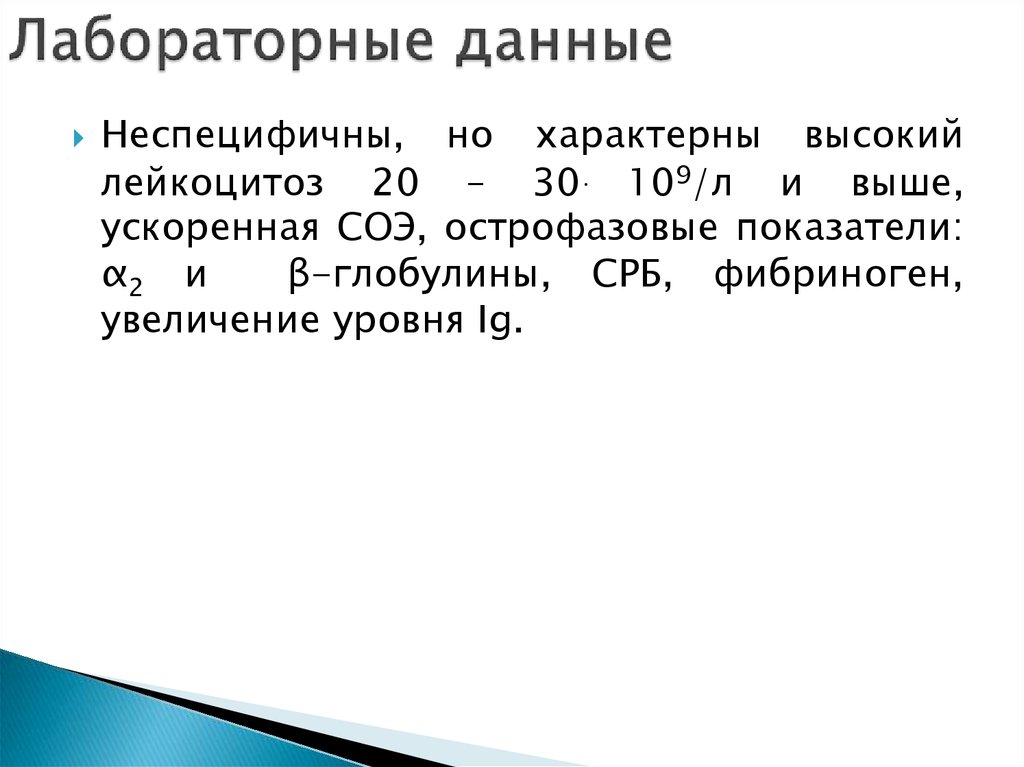 Лабораторные данные