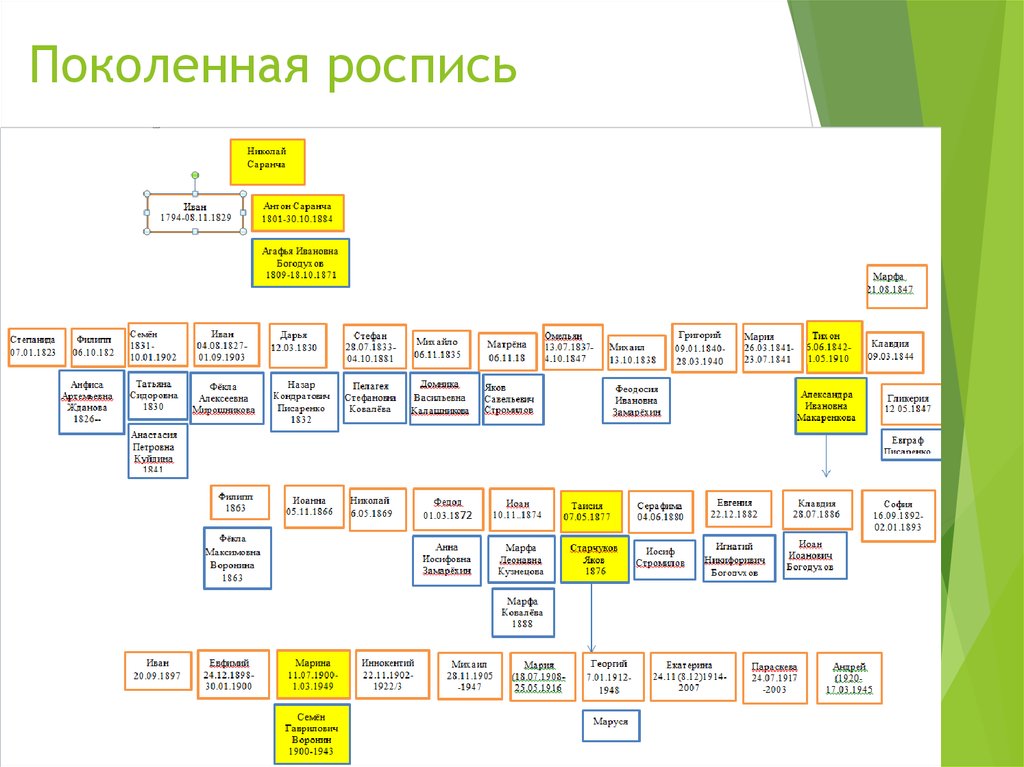 Поколенная роспись образец