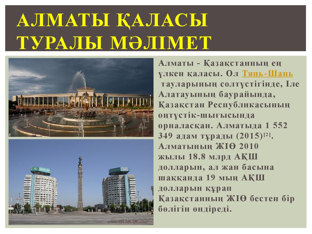 Город алматы презентация