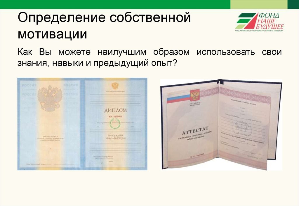 Определение собственной мотивации