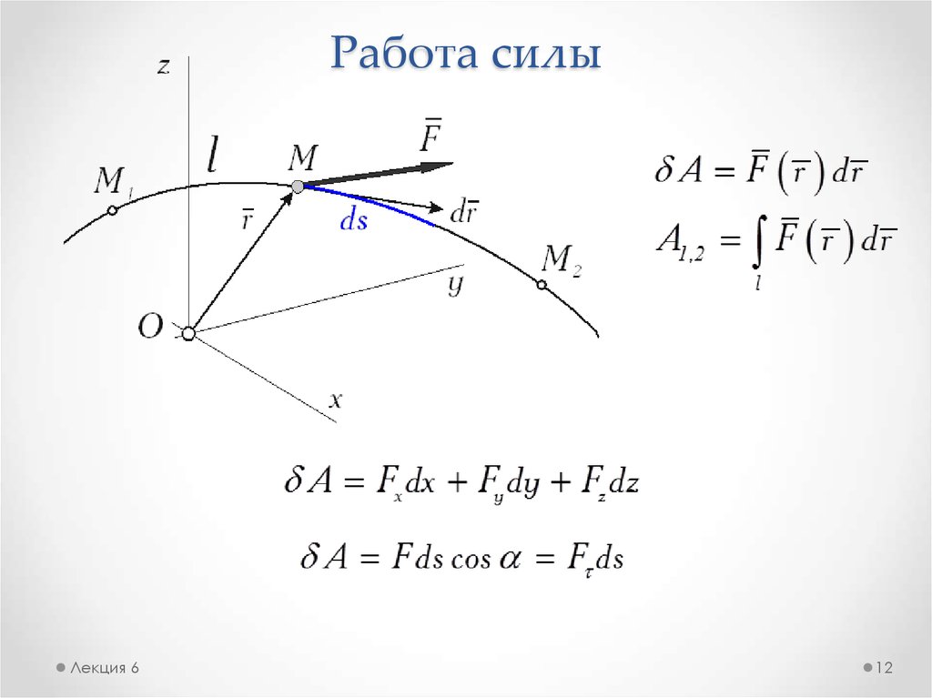 Работа материальной точки