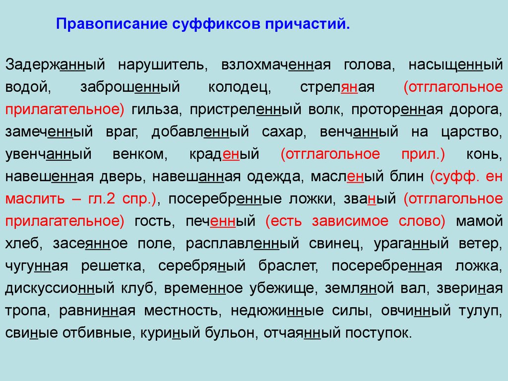 Суффиксы причастий - презентация онлайн