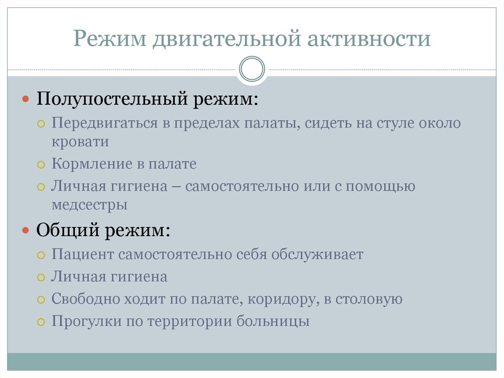 Режимы пациента. Положение пациента в постели двигательный режим. Режимы двигательной активности пациента. Режим двигательной активности пациента в постели. Полупостельный режим двигательной активности.