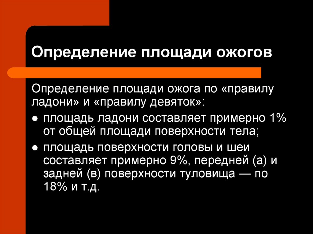 Определение площади ожогов