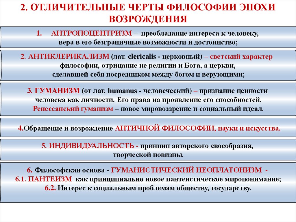 Контрольная работа по теме Основные идеи философии эпохи Возрождения