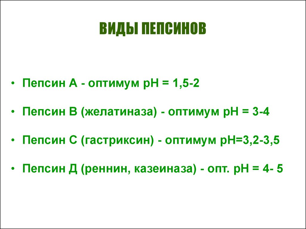 Оптимум пепсина. Виды пепсина. Норма анализа пепсина. Оптимум Реннина.