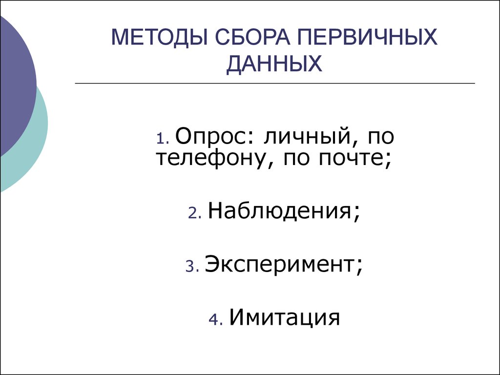 Методы сбора первичной информации опрос