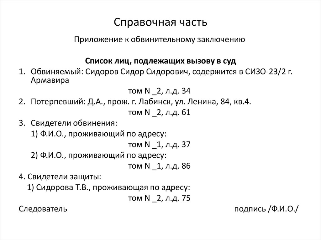 Заключение списков