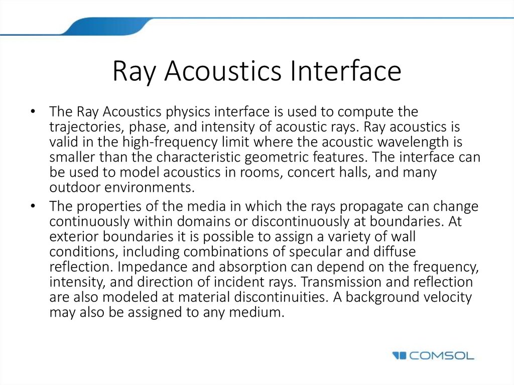 Ray Acoustics Interface