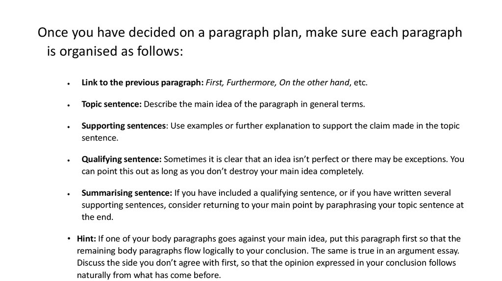 how to organize a 6 paragraph essay