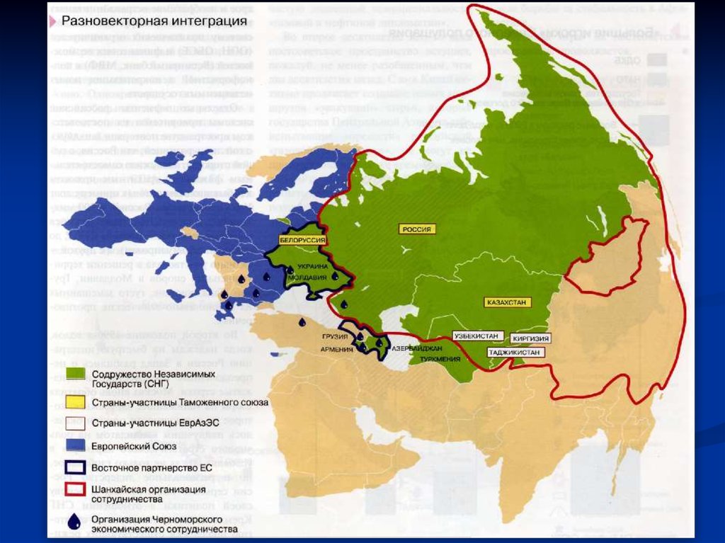 Карта постсоветских стран