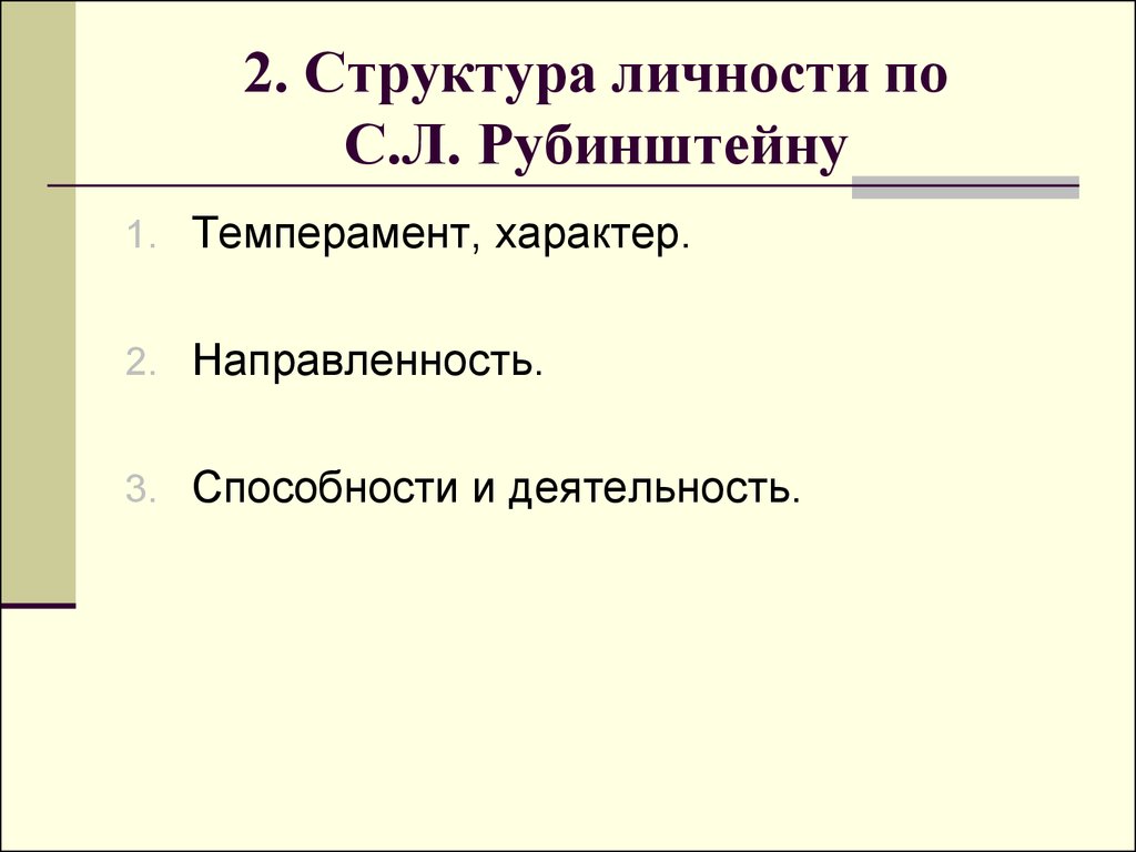 Схема структуры личности по рубинштейну