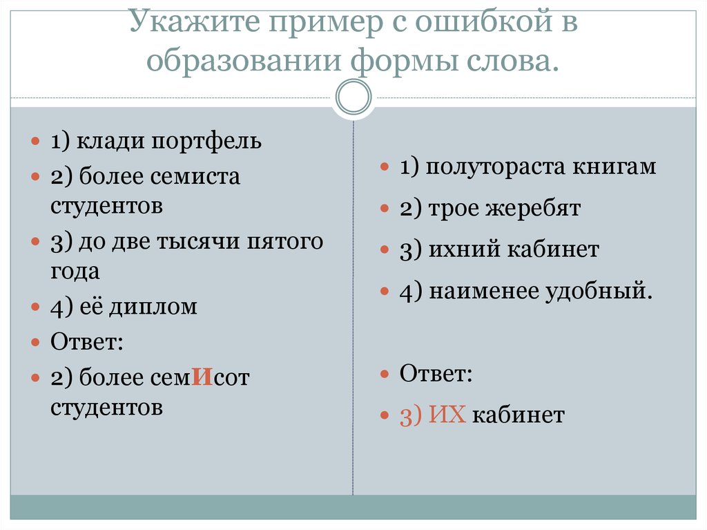 Укажите примерную. Образование формы слова. Ошибка в образовании формы слова. Ошибки в образовании формы слова примеры. Укажите пример с ошибкой в образовании формы слова.