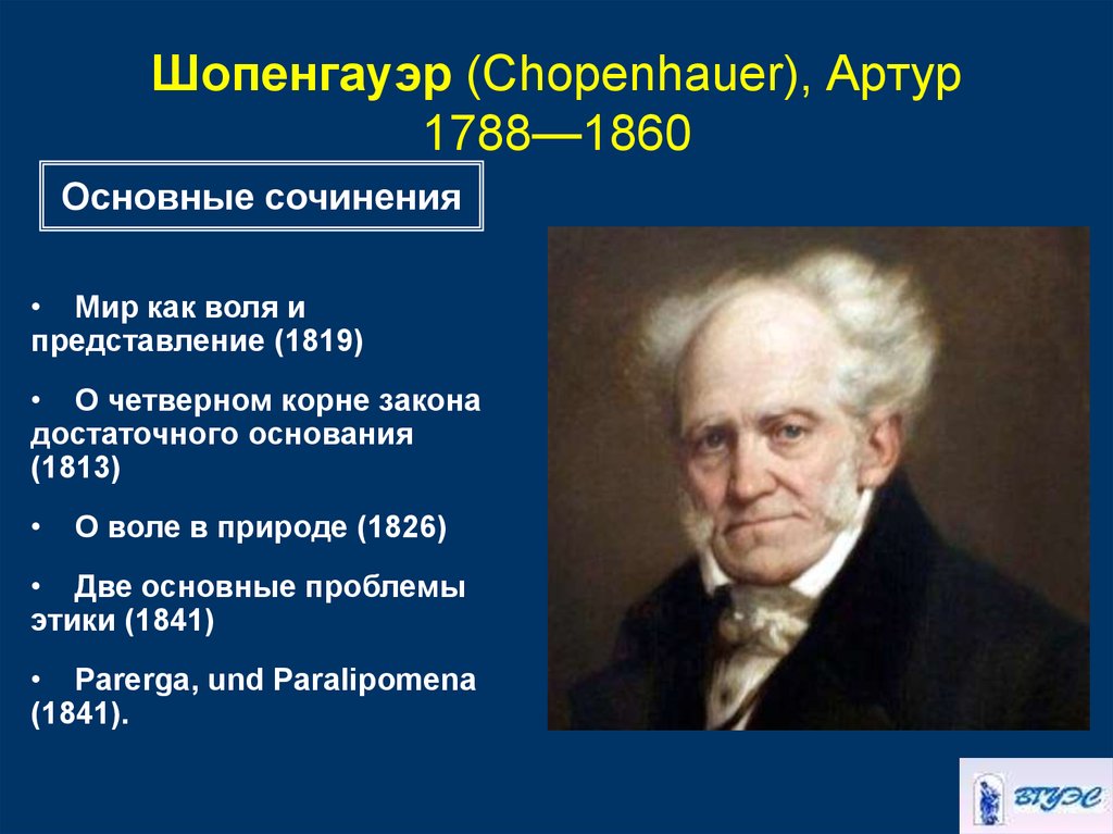 Шопенгауэр (Chopenhauer), Артур 1788—1860