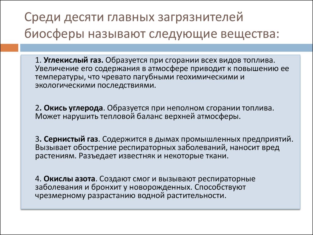 Загрязнение биосферы: что это, причины, виды, источники, последствия, защита, борьба