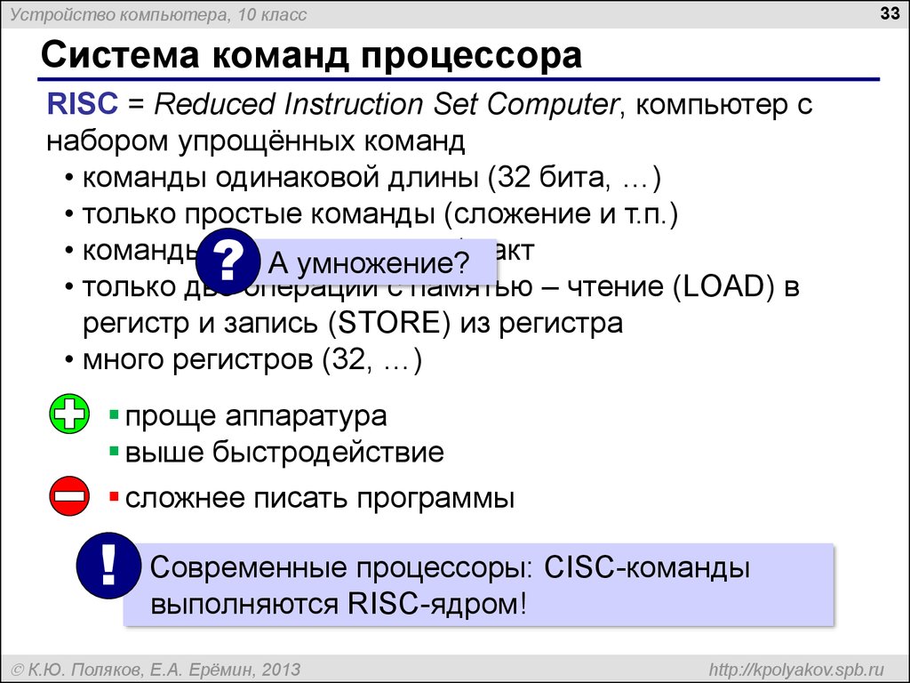 Программа устройств компьютера. Система команд процессора. Основные типы команд процессора. Обзор всех видов команд процессора. Примеры работы команд процессора..