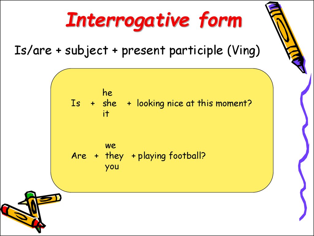 Present Continuous Interrogative