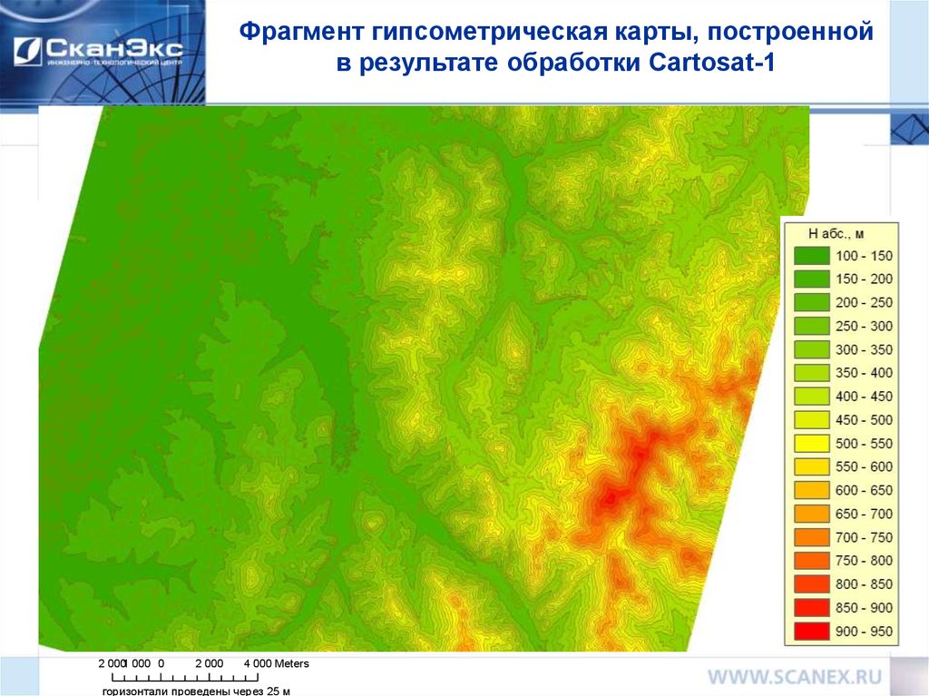 Гипсометрический способ изображения рельефа