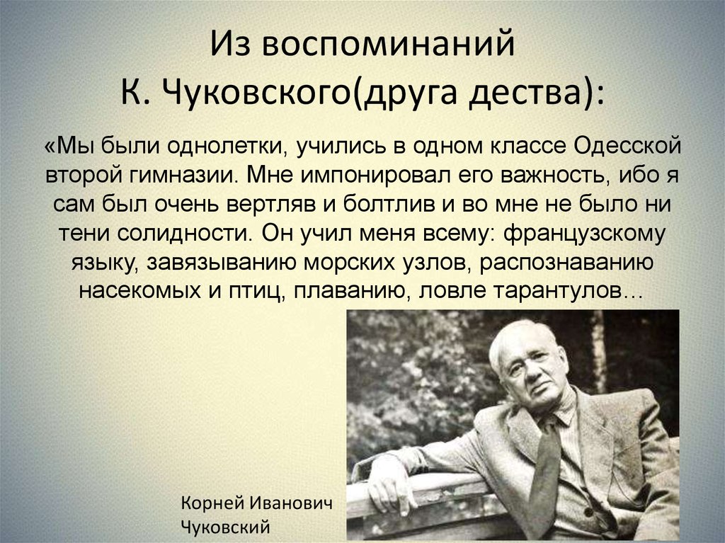 Каким вы представляете. Чуковский воспоминания. Борис Чуковский. Чуковский к. 