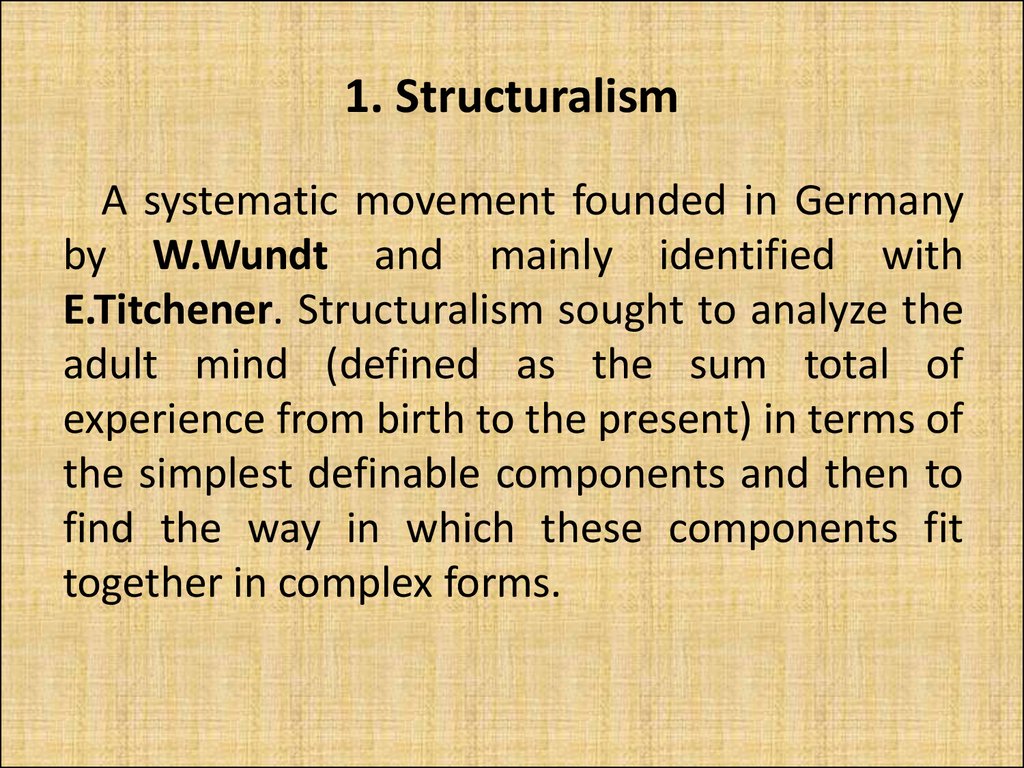 structuralism psychology example