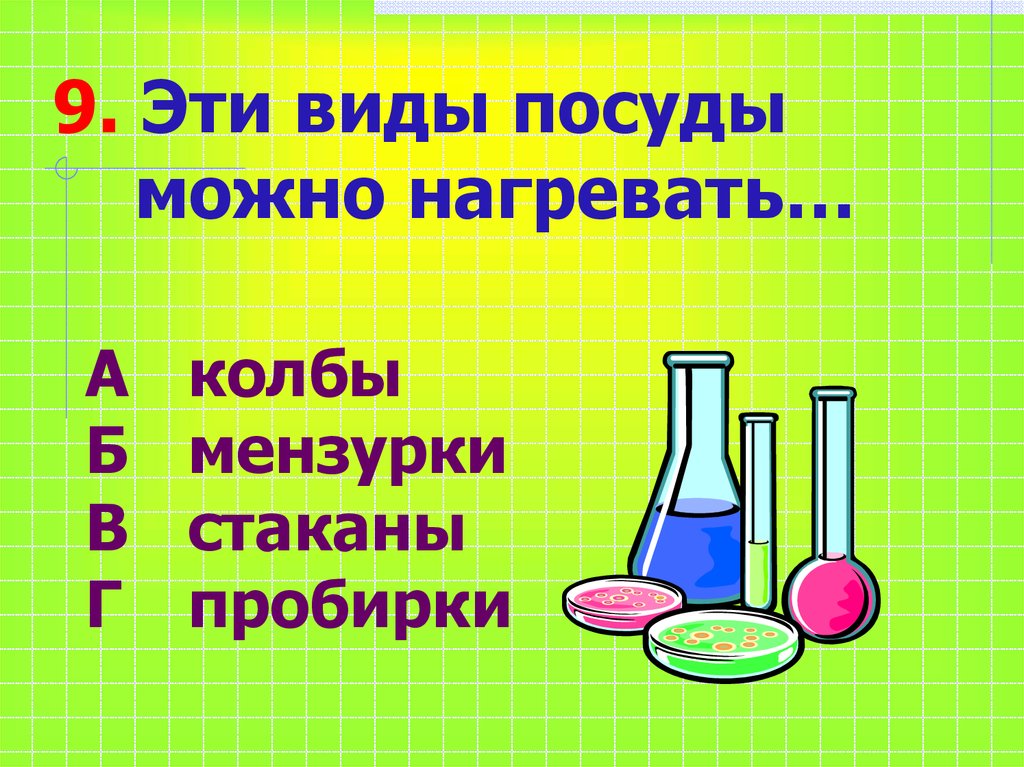 Из какой посуды нельзя ничего съесть. В мензурке можно нагревать воду.. Химическая игра для 8 класса презентация. Какие виды посуды нельзя нагревать химия. Какие колбы можно нагревать.