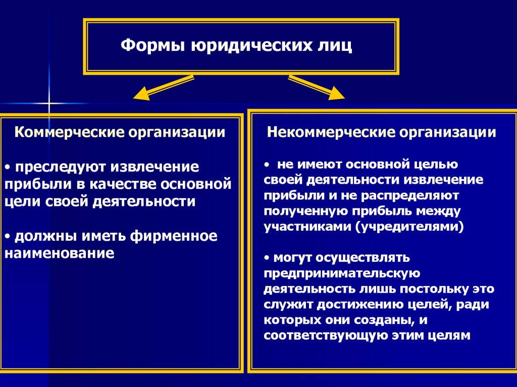 Организационно правовая форма юридического лица презентация