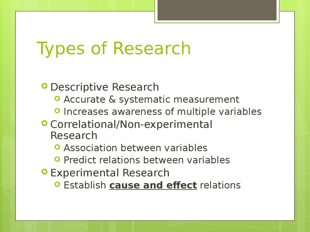 types of research studies psychology