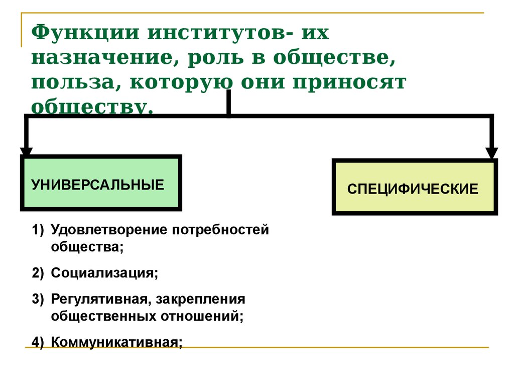 Основной функцией институтов является