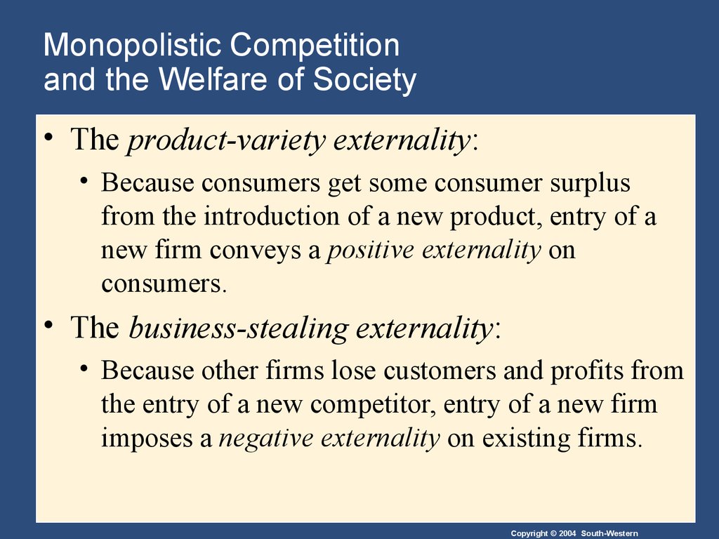 Monopolistic Competition and the Welfare of Society