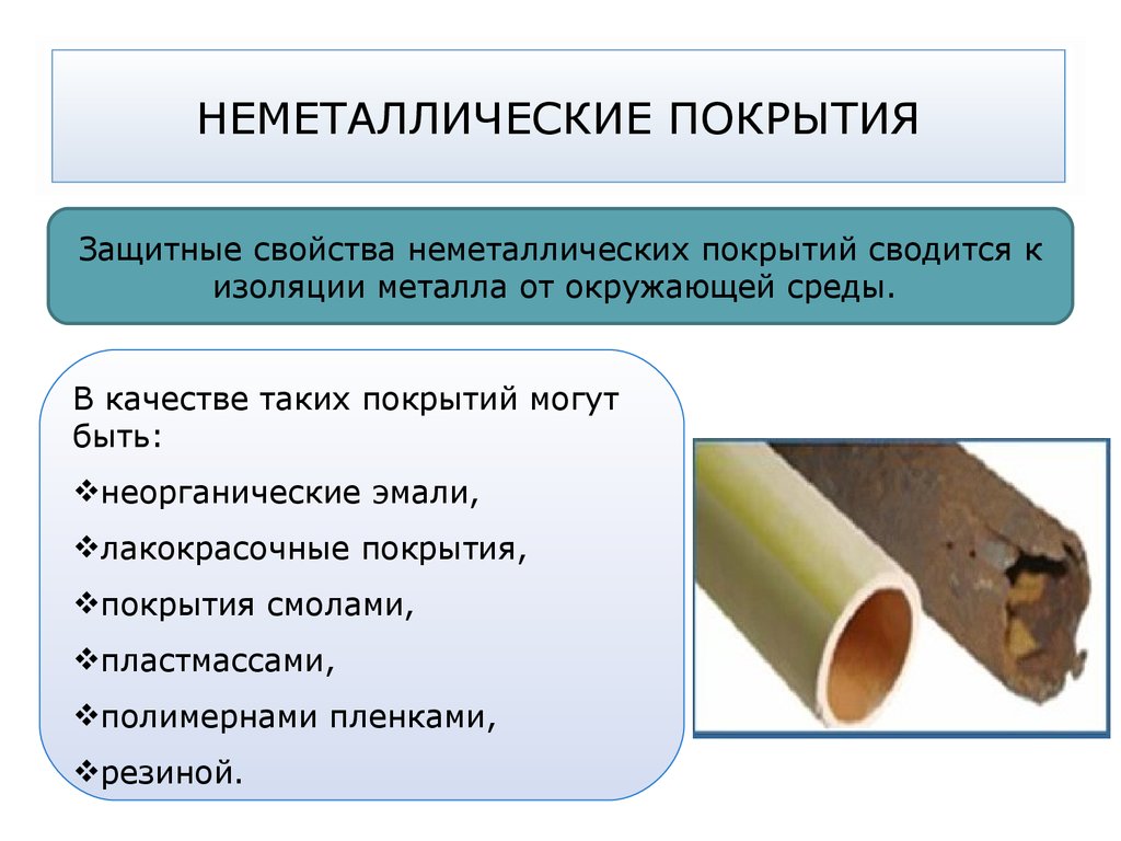 Защиты покрытия. Неметаллические покрытия. Неметаллические защитные покрытия. Втды металлические покрытий. Неметаллические защитные покрытия от коррозии.