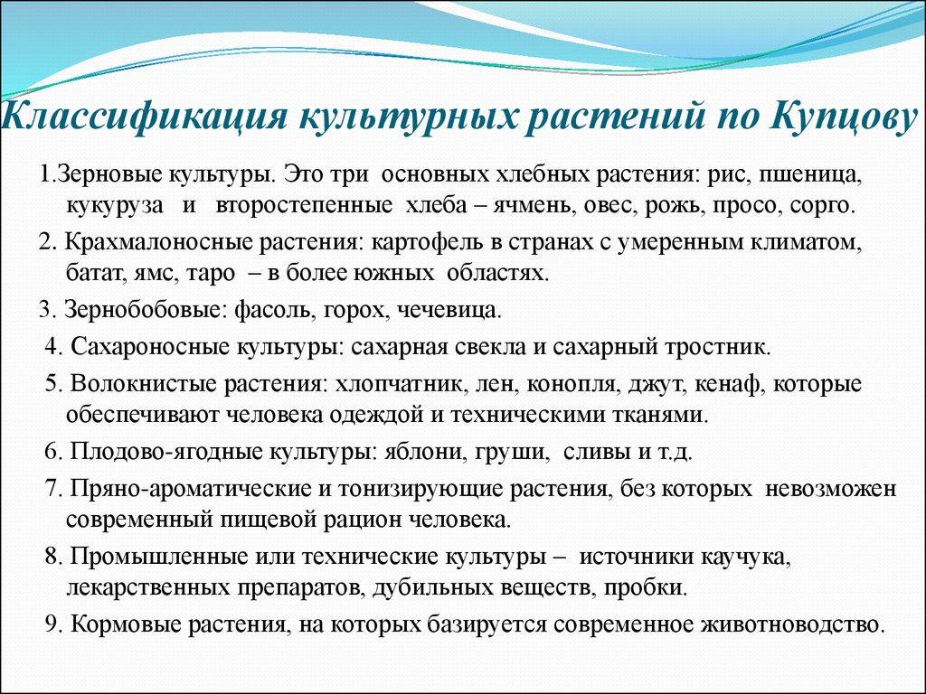 Презентация на тему культурные растения биология 6 класс