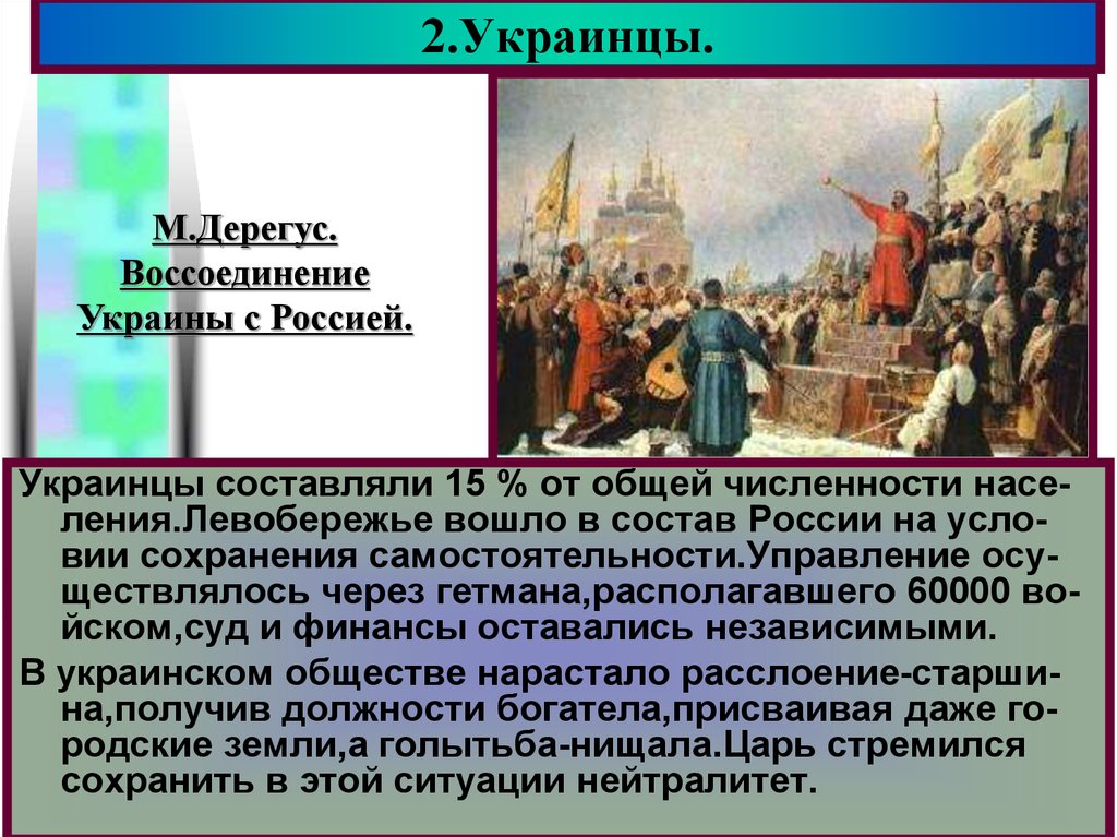 Народы украины в 17 веке презентация