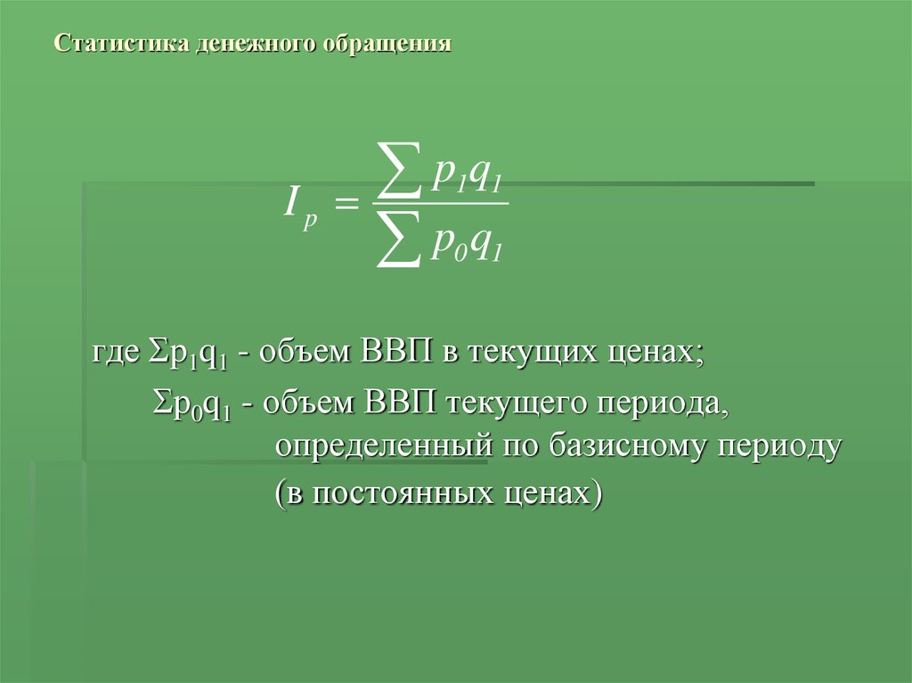 Статистика денежного обращения презентация