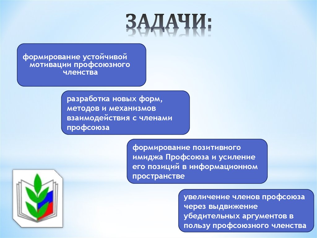 Профсоюзные задачи. Цели и задачи первичной профсоюзной организации. Цели первичной профсоюзной организации. Мотивация профсоюзного членства. Задачи профсоюзов и первичных профсоюзных организаций.