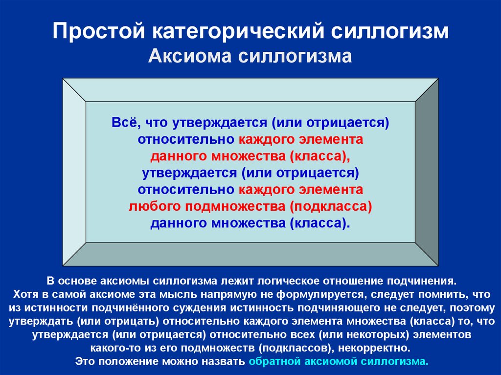 Простой категорический силлогизм презентация