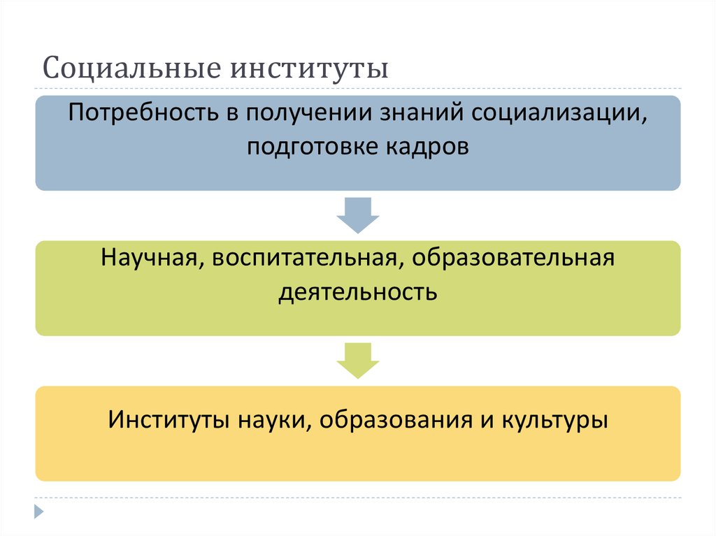 Социальные институты и потребности