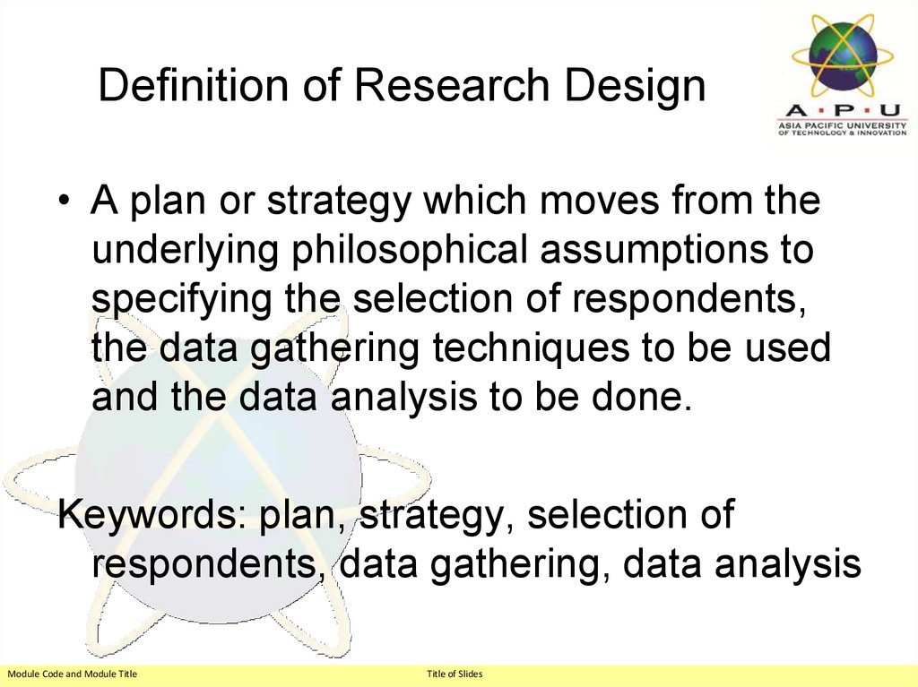 a research design definition