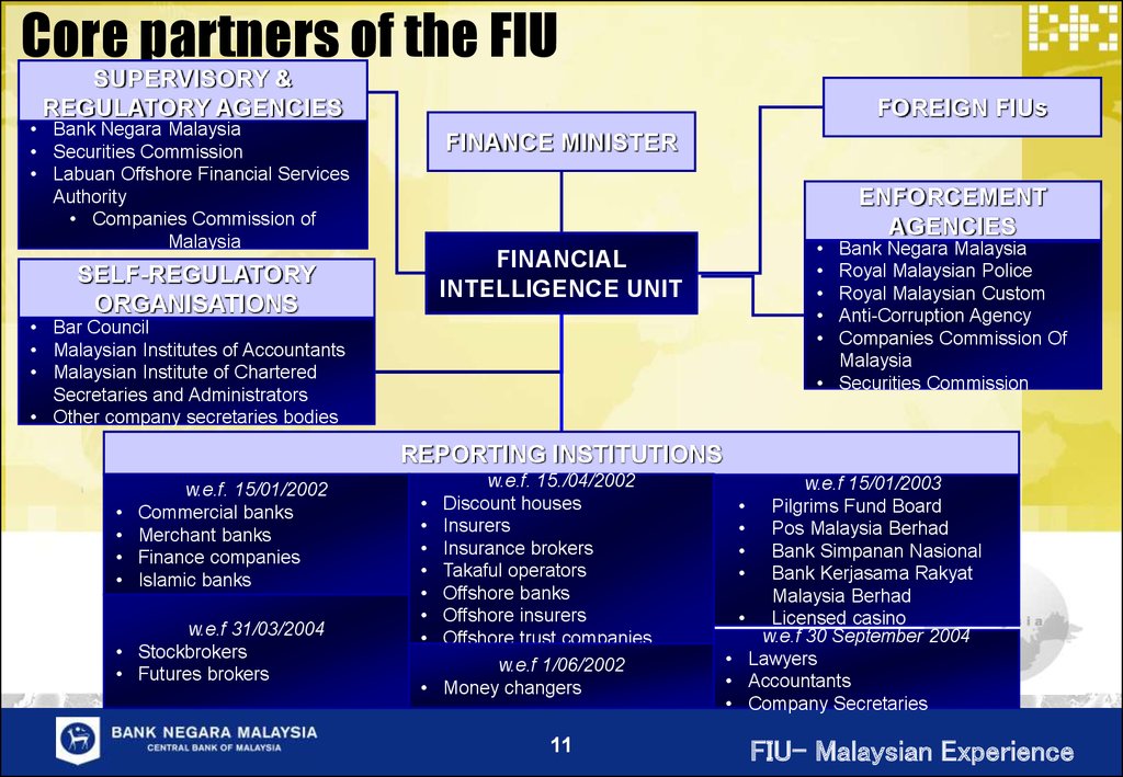 Core partners of the FIU