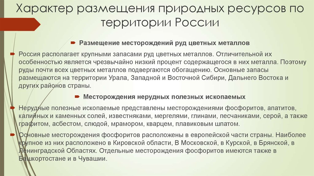 Особенности размещения ресурсов