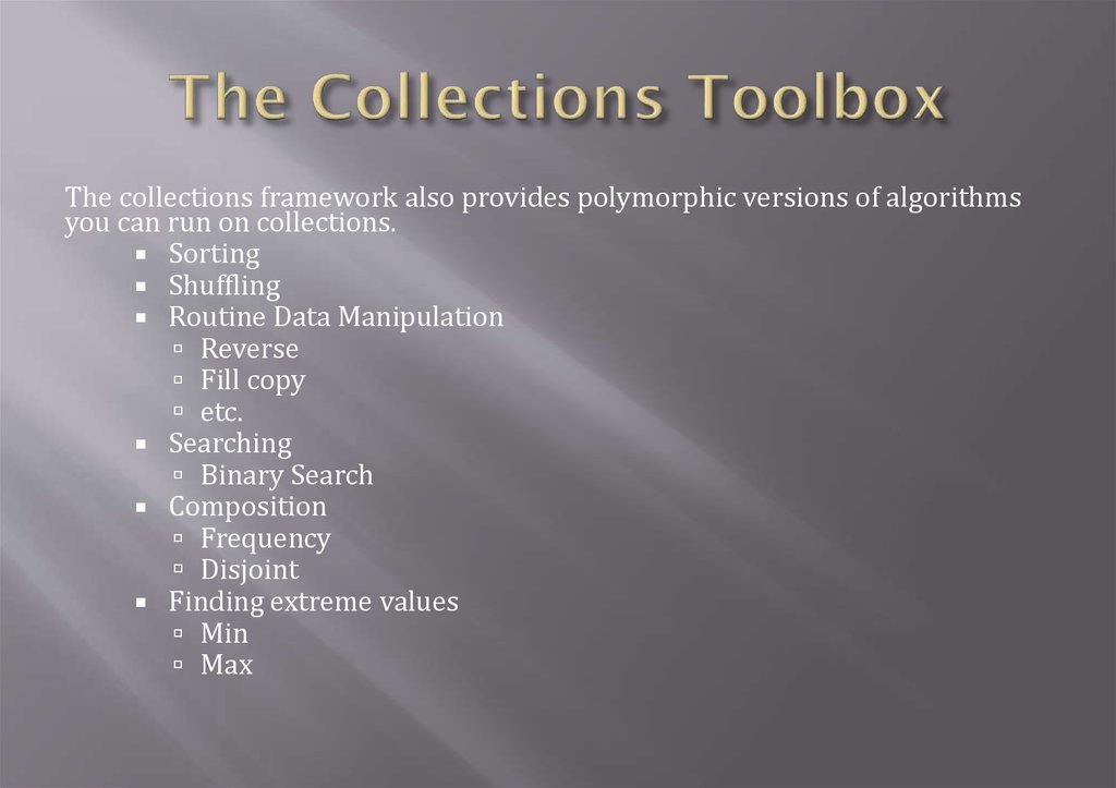 The Collections Toolbox