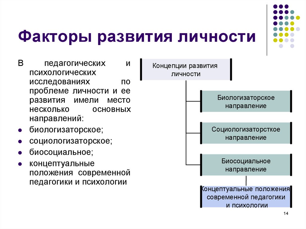 Процесс обучения личности. Выделяют три основных фактора развития личности. Социальные факторы развития личности в педагогике. Процесс развития личности определяется следующими факторами:. Педагогические факторы развития личности.