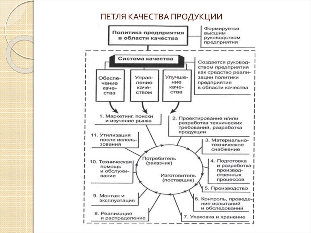 Организация качества продукции. Петля качества из чего состоит. Петля качества 11 этапов. Первый этап петли качества. Этапы петли качества.