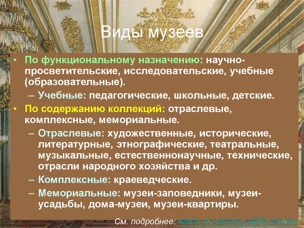 Назначение музея. Виды музеев. Типология музеев. Виды музеев классификация. Классификация музейных коллекций.