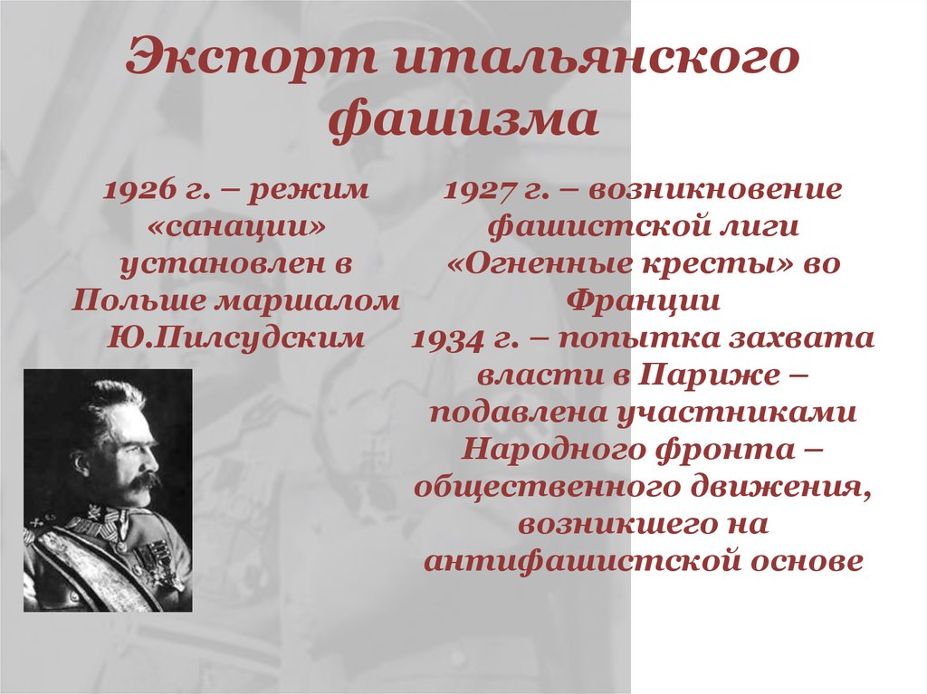 Авторитарные режимы в европе в 1920 е гг польша испания фашистский режим в италии презентация