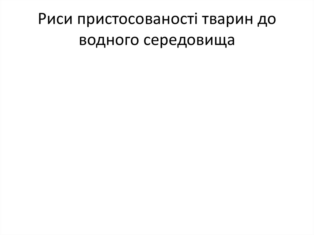 Риси пристосованості тварин до водного середовища